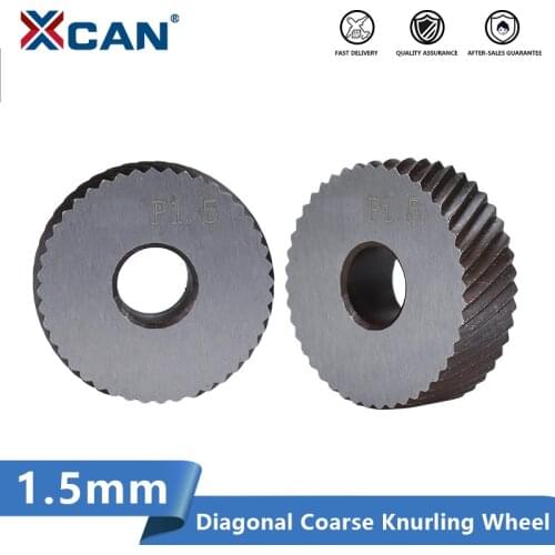 XCAN Diagonal Coarse Knurling Wheel For Metal Lathe 2pcs 1.5mm Lathe Wheel Knurling Tools