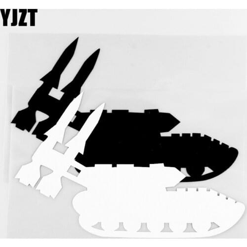 YJZT 11.2×15.8CM Long Range Missile Armored Car Sticker Personalized Vinyl Car Exterior Decoration Black / Silver 20C-0138