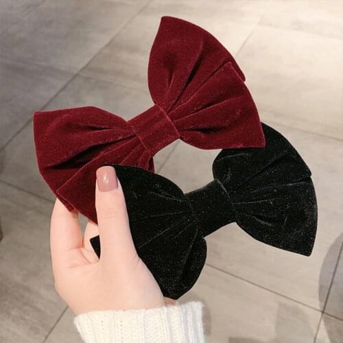 Velvet Big Bow Hairpins Korean Elastic Hair Band Hairgrips For Girls Hair Accessories Hair Clips For Girls Hairpin Hair Tie