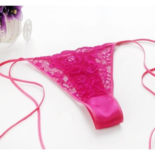 Pure Silk Adjustable T Lingerie Panties Women 100% Mulberry Silk Sexy Lace G String Strap Underwear FREE SHIPPING