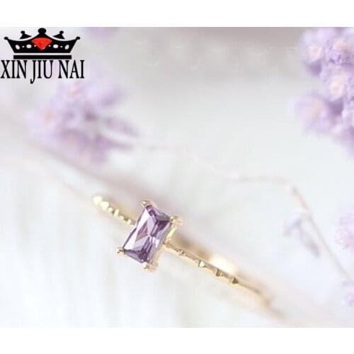 2020 Zircon Purple Lavender Elegant Lady Ring Top Quality Jewelry Fashion Gift Romantic Engagement Wedding Ring anniversary