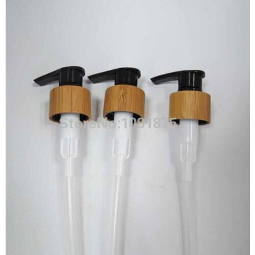 Free shipping 10 pcs/lot 24/410 bamboo pump sprayers black color for lotion bottles, shampoo bottles,etc