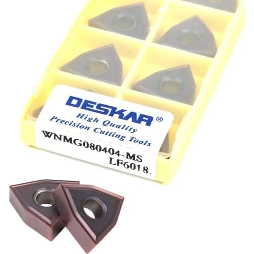 10pcs WNMG080404 MS HS LF6018 WNMG080408 MS HS LF6018 Peach-shaped carbide inserts CNC lathe tools High-quality cutting inserts