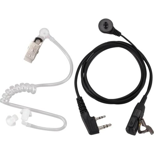 2 Pin PTT MIC Headset Covert Acoustic Tube In-ear Earpiece For Kenwood TYT Baofeng UV-5R BF-888S CB Radio Accessories
