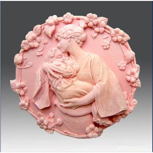 3D Silicone Soap/candle Mold - Circle Mold Mother with Child Silicone Soap Mold Handmade Moulds Silicone Rubber PRZY No.l001