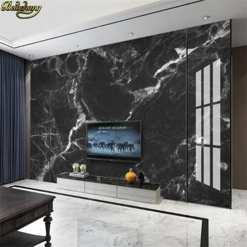 Beibehang Custom Black gold marble Painting Modern Abstract Art Wall papel mural wallpapers for Living Room Bedroom Wallpaper