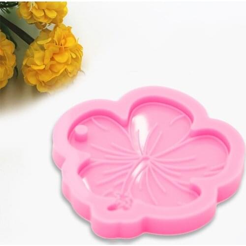 13MC Cherry Blossoms Keychain Epoxy Resin Mold Key Chain Pendants Silicone Mould DIY Crafts Jewelry Casting Tools