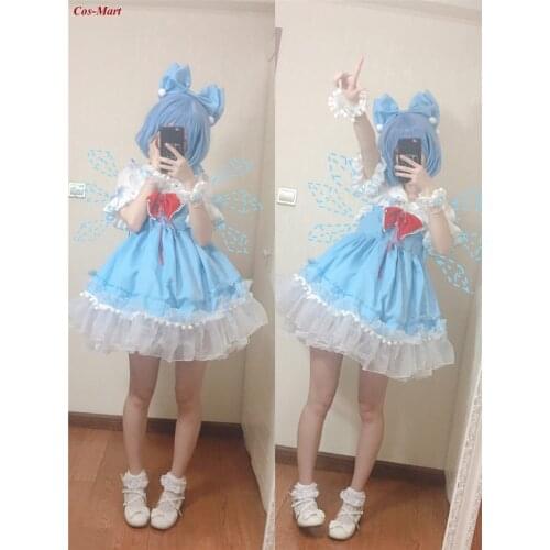 Quality Goods Game Touhou Project Cirno Cosplay Costume Cute Blue Uniform Dress Activity Party Role Play Clothing Custom-Make