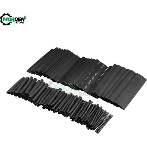 127Pcs/Lot Black Heat Shrink Tube Kit Insulation Sleeving Termoretractil Polyolefin Shrinking Assorted Heatshrink Tubing Wire
