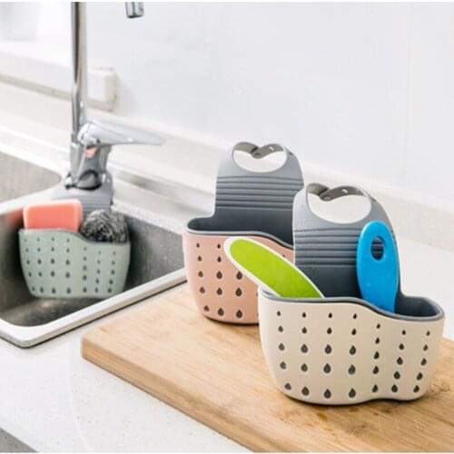 Kitchen thickened double-layer sink hanging bag sink plastic drain basket storage hanging basket storage rack drain rack