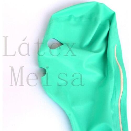 Laker blue color Zentai latex hoods with open eyes nostrils and mouth for adults
