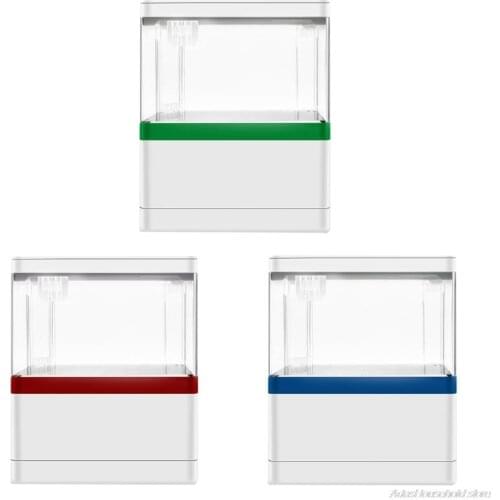 Desktop Fish Tank with LED Light Small Betta Tank USB Charging Office Self-Sustaining Mini Aquarium Aquaponic Ecosystem Dropship