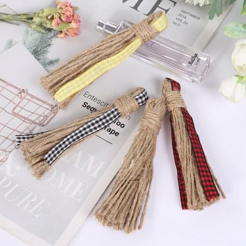 Natural Style Log Bead Tassel Home Wall Decoration Hemp Rope Tassel DIY Wedding Party Manual Accessories