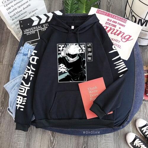 Gojo Satoru Jujutsu Kaisen Latest Anime Hoodies Top Funny Manga Ryomen Sukuna Unisex Oversized Fashion Street Hooded Sweatshirts