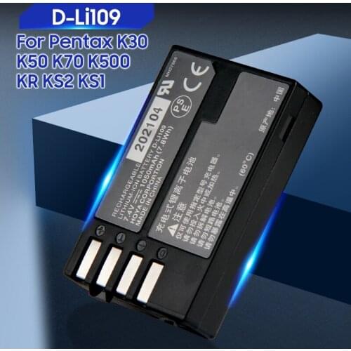 Original Replacement Battery For Pentax KR KS2 KS1 K70 K500 K30 K50 K-70 K-500 K-30 K-50 K-R K-S1 K-S2 D-LI109 Genuine Battery