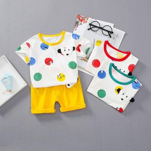 0-4 Years Summer Boy Clothing Set 2021 New Casual Fashion Cartoon Active T-Shirt+ Pant Kid Children Baby Toddler
