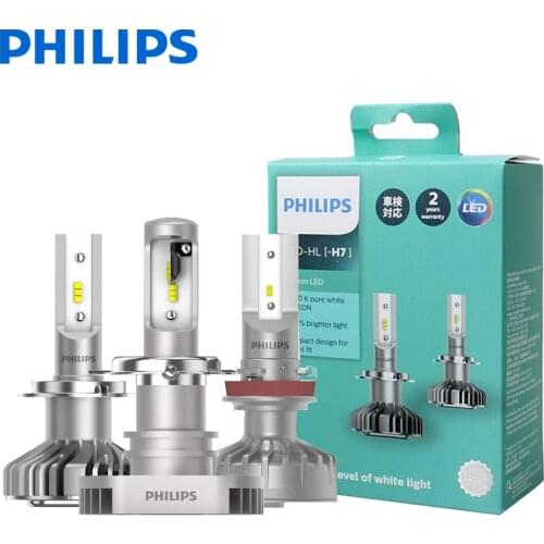 Philips LED H4 H7 H8 H11 H16 HB2 9003 Ultinon LED 6000K Cool blue white light + 160% brighter car headlight Compact Design, pair