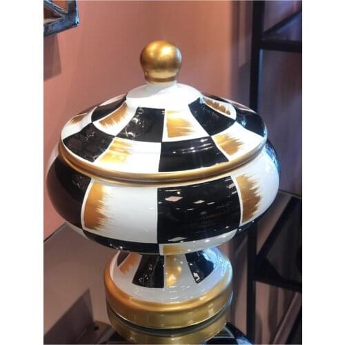 Meckenzie style Checkerboard Embossed Sugar Bowl