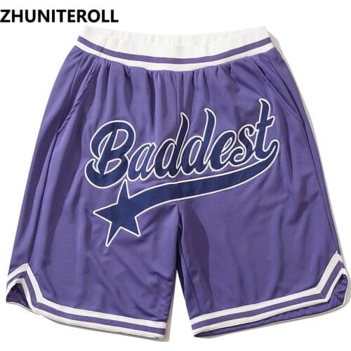 Embroidery Letter Hip Hop Mesh Shorts Man Harajuku Track Shorts Jogger Shorts Summer Japan Style Streetwear Fashion Sweatpants