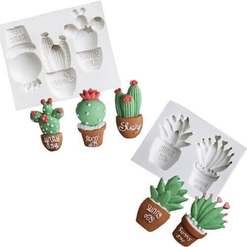 Cake Silicone Mold Cactus Succulent Plants Cake Moulds Biscuits Candle Mold DIY Chocolate Mold Fondant Mold Baking&Pastry Tools