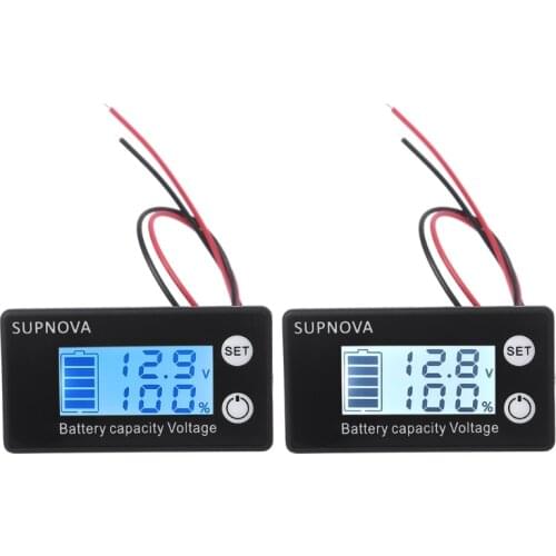 Lead Acid Lithium LiFePO4 Battery Capacity Indicator DC 7V-68V Car Motorcycle Voltmeter Voltage Gauge 12V 24V 48V