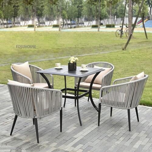 Outdoor Furniture Rattan Chair Three Piece Table Modern Home Balcony Outdoor Chair Garden Leisure Courtyard Sun Lounger Chairs