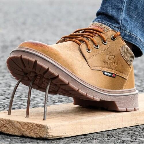 Safety Shoes And Hats Steel Toe Mens Low Oxford Outsole Work Shoes Non-slip Breathable Mesh Shoes Hiking Wear-resistant DXZ0063