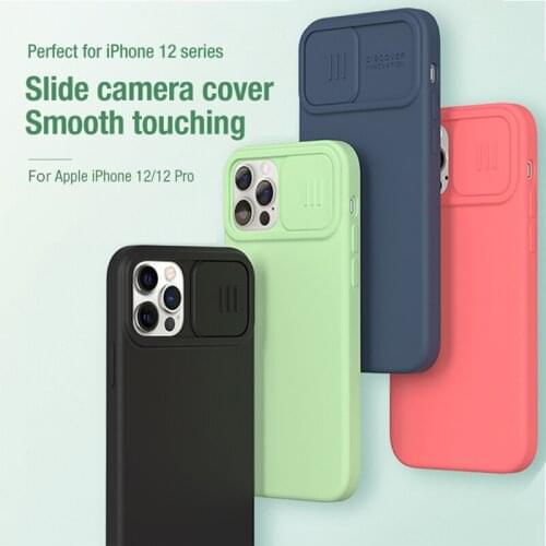 NILLKIN Camera Protection Slide Protect Lens Protection Case For iPhone 12 Pro Max Sillicone PC Phone Back Cover For iPhone 12