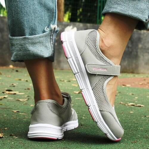 Breathable Flat Shoes for Women 2021 Mesh Patchwork Summer Shoes Soft Sneakers Casual Shallow Shoes Zapatos De Mujer