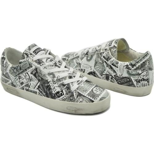 CANGMA Luxury Brand Designer Sneakers Women Lace Up Footwear Flat Shoes Female Printing White Genuine Leather Shoes 2021