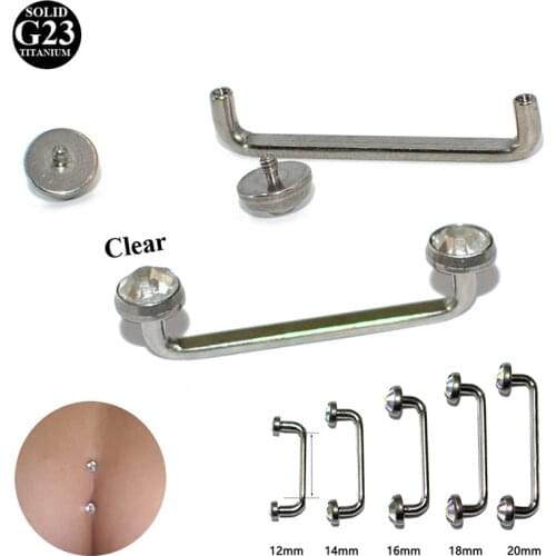 1PC G23 Titanium Piercing 1.6x12-20m Micro Dermal Anchors Internal Thread Barbell Surface Bar Titanium Barbell Piercings Jewelry