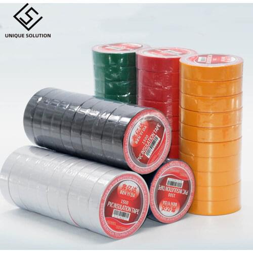 10pcs/lot PVC Insulation tape 16mm wide 10m long Electrical Tape High Temperature Insulation tape Waterproof PVC DIY Tapes