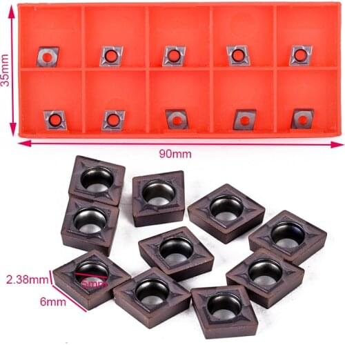 10pcs CCMT060204 Internal Carbide Inserts with Box Mayitr For Turning Tool Boring Bar