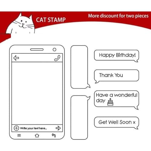 15*11 Phone Craft Transparent Silicone Stamp for Scrapbooking DIY Photo album Decorative Card Making Clear Stamps Sheet