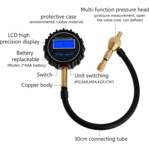 2 in 1 professional special chuck digital fast tire air compressor pressure gauge 4WD 4X4 off-road vehicle