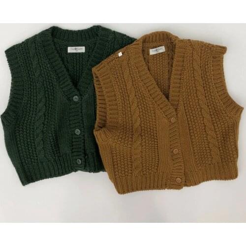 MILANCEL 2021 Autumn New Kids Sweaters Boys Vest Vintage Girls Knit Vest Boys Knit Pullover