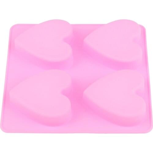 4 Cavity Handmade Silicone Soap Mold Heart 3d Craft Soap Making For Candle