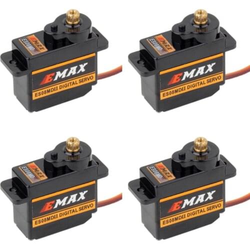 4pcs EMAX ES08MDII ES08MD II Digital Servo 12g/ 2.4kg/ High-speed Mini Metal Gear