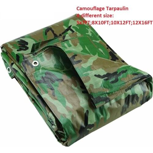 4 Types Camouflage Tarpaulin Garden Rainproof Awnings Outdoor Tent Thicken Oilcloth Car Shed Cover Summer Sunshade Sail Canvas
