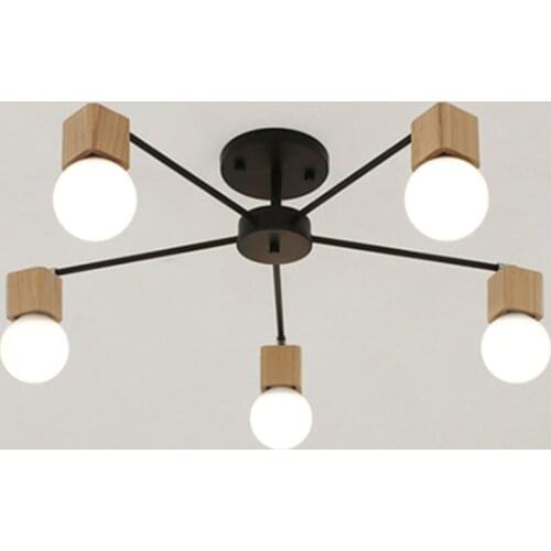 AC100V~220V E27 Wood LED Ceiling Lights Living Room Bedroom Modern Ceiling Lamp Modern Lustres De Sala Plafon luminarie lights