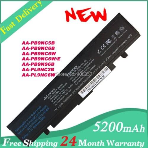 AA-PB9NC6W laptop battery for Samsung Q320 R470 R522 R620 R580 Series laptop battery black Free Shipping