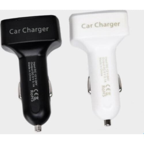 LED Display 4 in 1 Car Charger Dual USB DC 5V 3.1A Universal Adapter with Voltage/temperature/Current Meter Tester Digital