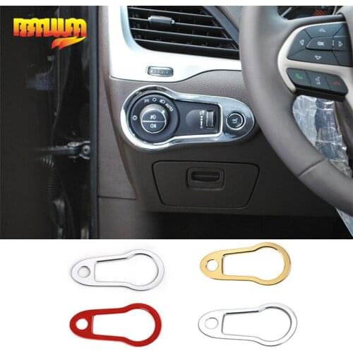 BAWA Interior Mouldings ABS Headlight Switch Panel Decoration Frame for Jeep Cherokee 2014-2016 Car Stickers