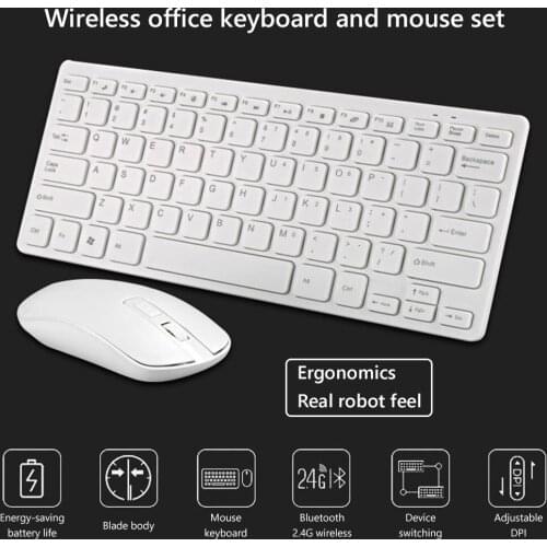 VODOOL 2.4GHz Wireless Gaming Mouse Keyboard Combos 1200DPI Ergonomic Keypad Mice Set Ultra-Slim Portable Business for Office PC