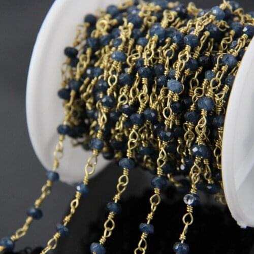 5Meter Malaysia Jade Wire Wrapped Rosary Chain,Faceted Rondelle bead Chains Fashion Women Sweet Sweater Chains Supplies