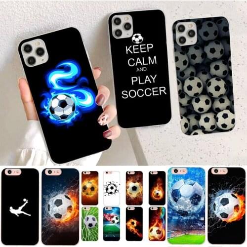 YNDFCNB Fire Football Soccer ball Phone Case for iPhone 11 12 pro XS MAX 8 7 6 6S Plus X 5S SE 2020 XR case
