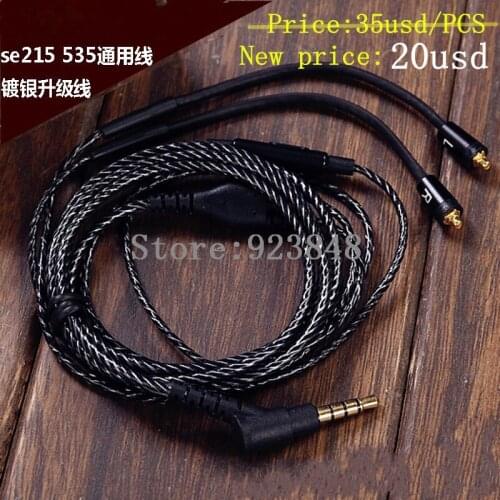 Diy earphone wire with mic for ue900 se535 se215 single crystal copper wire