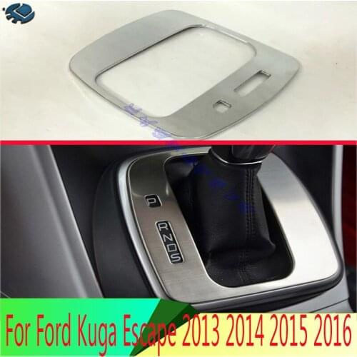 For Ford Kuga Escape 2013 2014 2015 2016 ABS Chrome Gear Shift Panel Center Console Cover Trim Frame Car Styling Sticker
