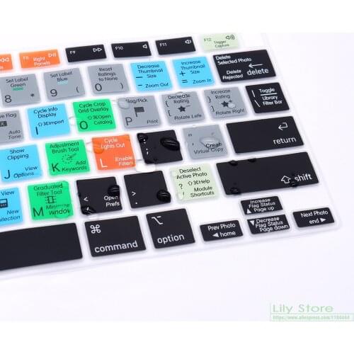 For MacBook Air 13 Inch 2021 2020 Touch ID A2179 and A2337 M1 Chip Lightroom Shortcut Hotkey Silicone Keyboard Cover Skin