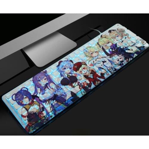 Genshin Impact Keyboard 104 Keys Anime Keqing Hutao Mute USB Wired Backlit Gaming Keyboard For Office Laptop PC